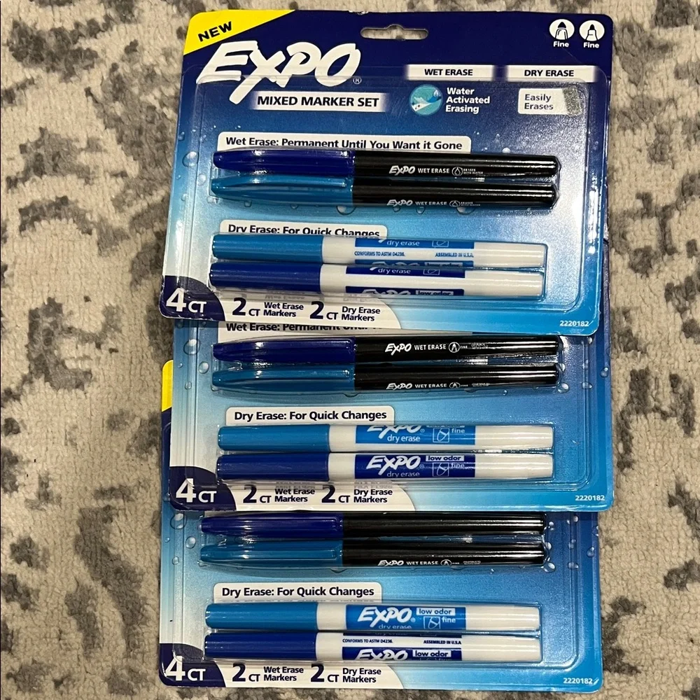 Mixed Marker Set - Assorted Blue, Black, Green, Red (Pack)